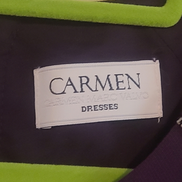 Carmen by Carmen Marc Valvo – Purple Shift Dress w/Zippers, Size 8 - Picture 4 of 6